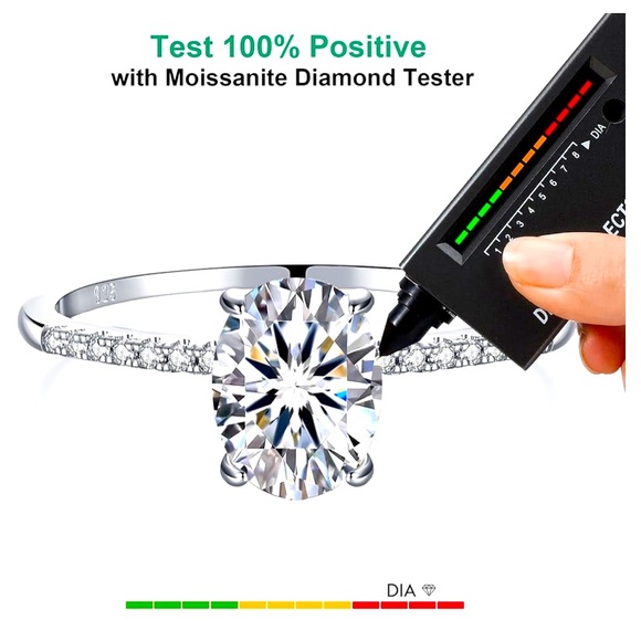 Solitaire Moissanite💍 1.5 Carats Halo Oval Cut Wedding Engagement Promis… - Picture 9 of 10